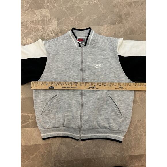 Vintage Nike Track Jacket Mens M Grey VTG 80s Bomber Sport Full Zip Sweatshirt - Picture 5 of 7